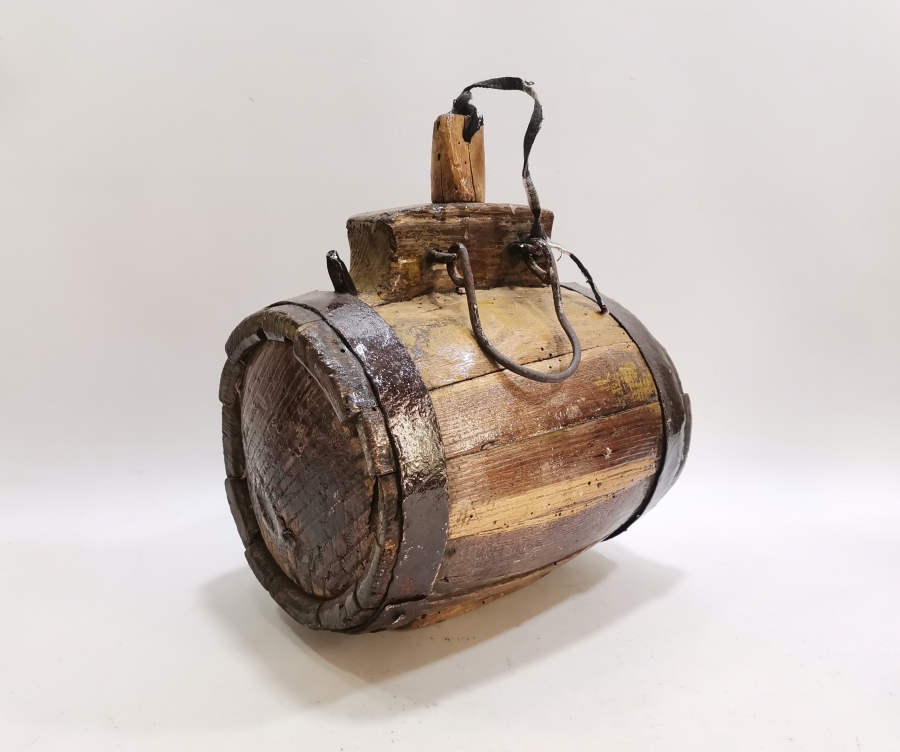 OSMANLI DÖNEMİ ÇOK NADİR AHŞAP GEMİ TOPU BARUTLUĞU - BARUT FIÇISI