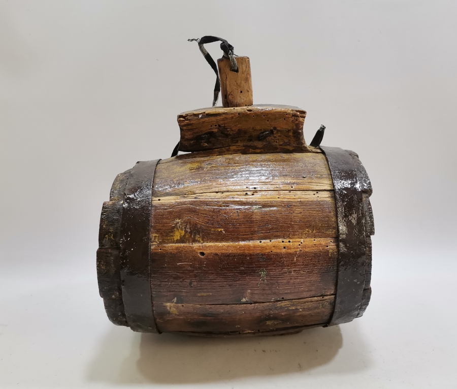 OSMANLI DÖNEMİ ÇOK NADİR AHŞAP GEMİ TOPU BARUTLUĞU - BARUT FIÇISI