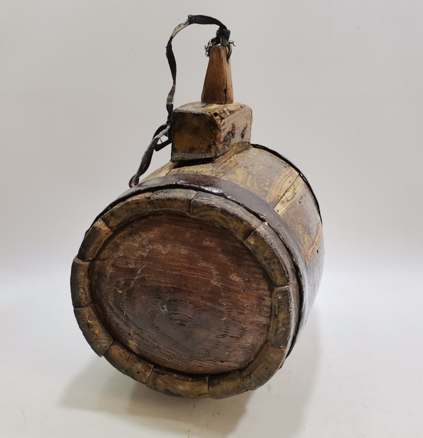 OSMANLI DÖNEMİ ÇOK NADİR AHŞAP GEMİ TOPU BARUTLUĞU - BARUT FIÇISI