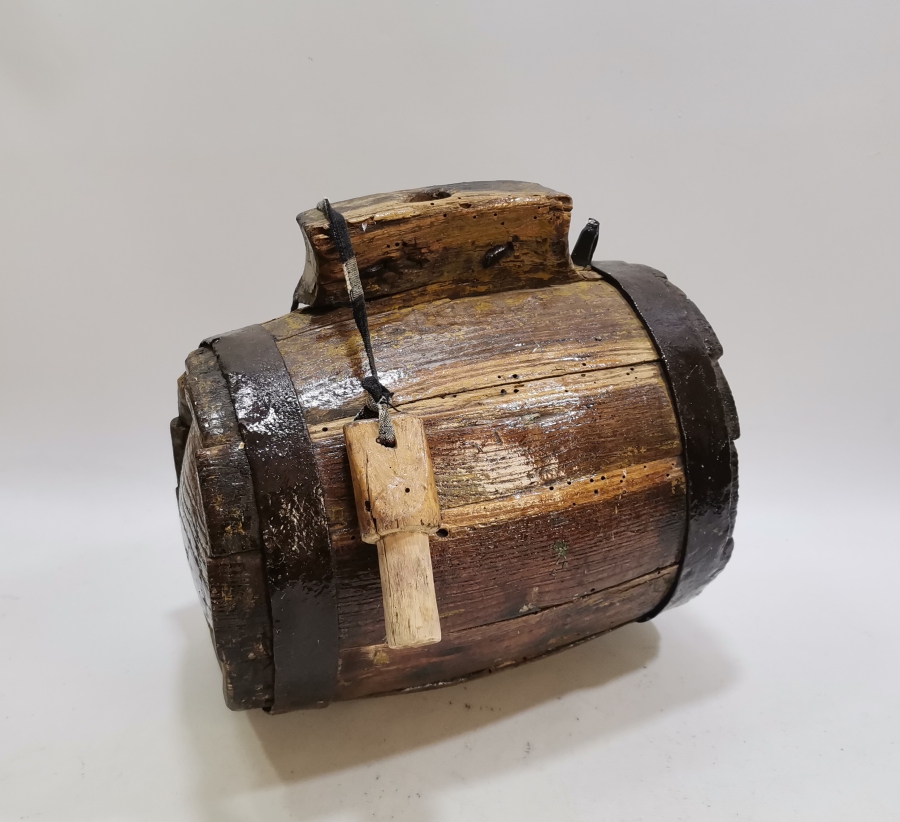 OSMANLI DÖNEMİ ÇOK NADİR AHŞAP GEMİ TOPU BARUTLUĞU - BARUT FIÇISI