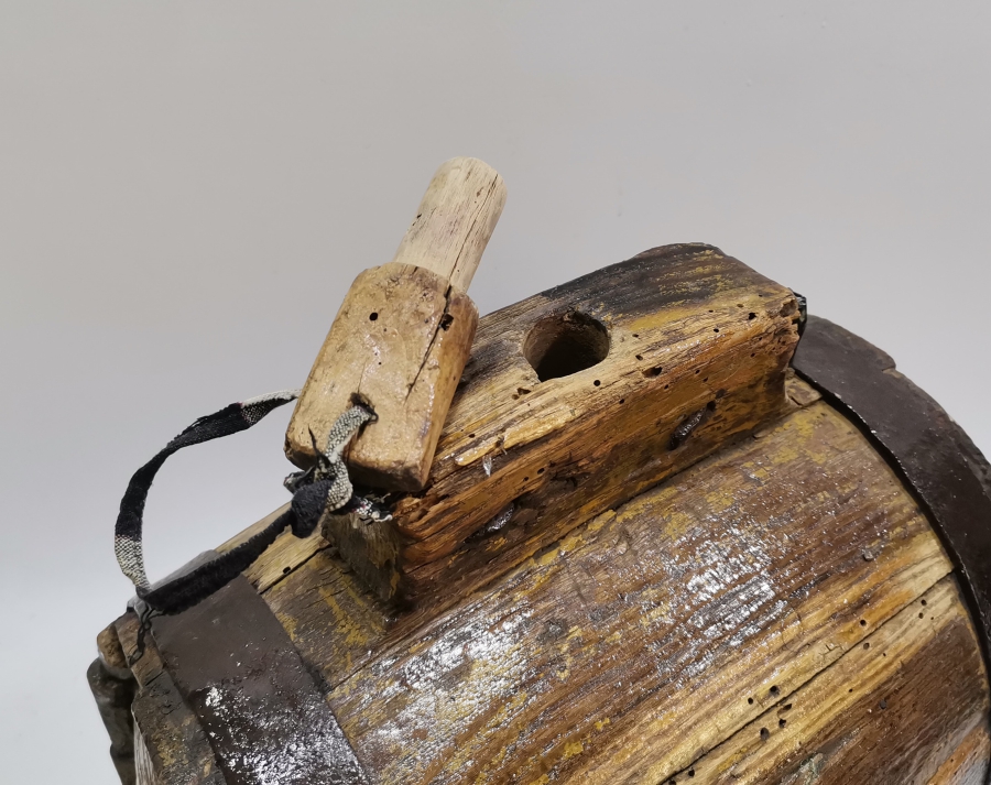 OSMANLI DÖNEMİ ÇOK NADİR AHŞAP GEMİ TOPU BARUTLUĞU - BARUT FIÇISI