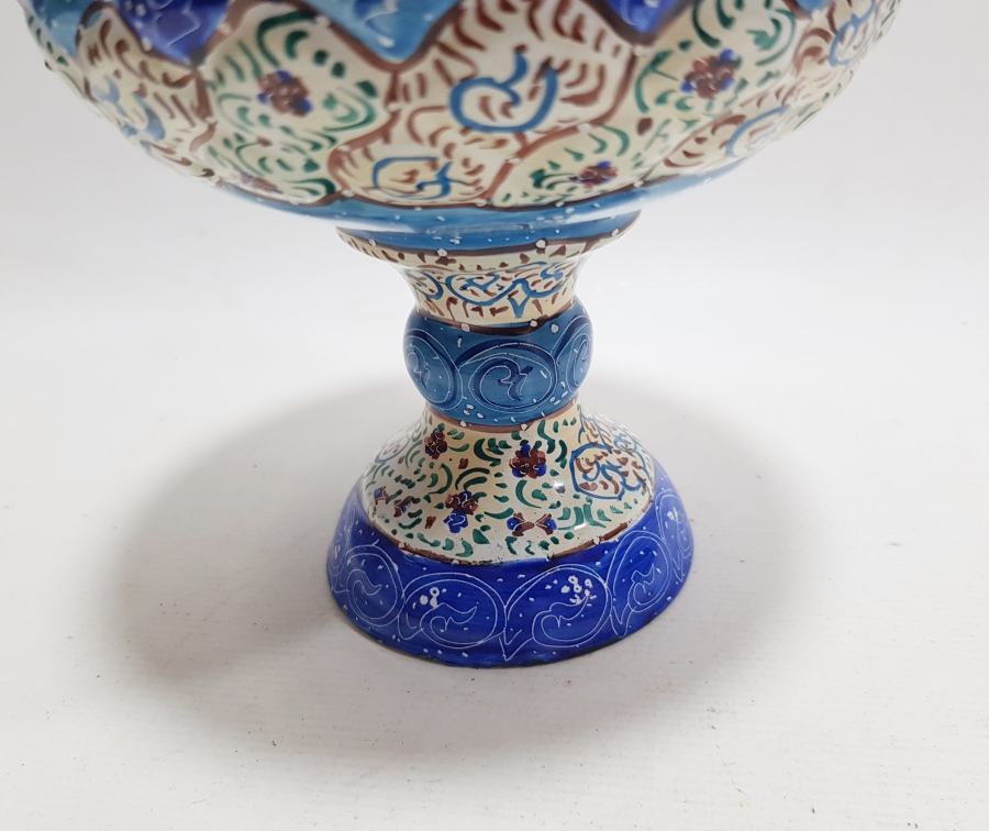 ÜZERİ MİNE İŞÇİLİKLİ TAMAMI EL BOYAMA ANTİKA KAPAKLI MACUNLUK