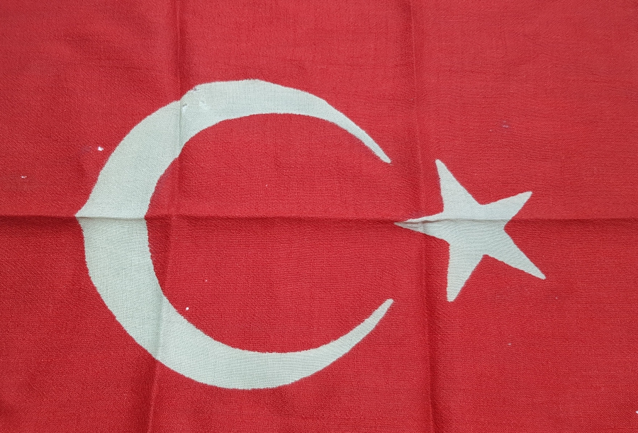 CUMHURİYET BAŞLARI ÇOK NADİR KÖK BOYALI BÜYÜK BOY BAYRAK