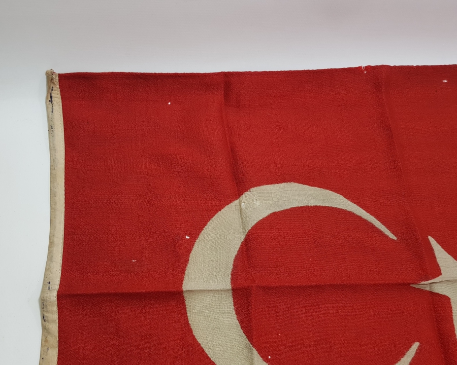 CUMHURİYET BAŞLARI ÇOK NADİR KÖK BOYALI BÜYÜK BOY BAYRAK