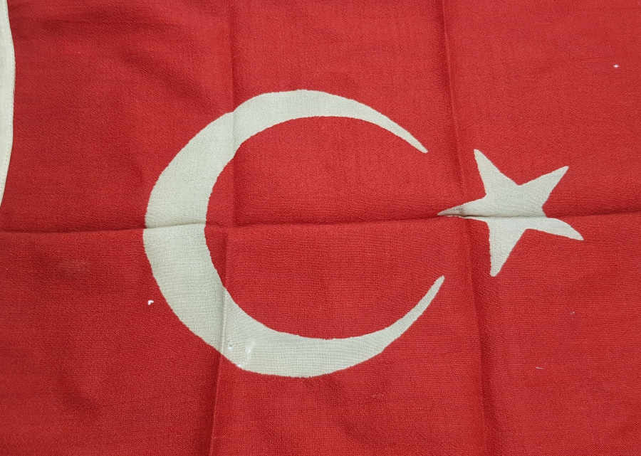 CUMHURİYET BAŞLARI ÇOK NADİR KÖK BOYALI BÜYÜK BOY BAYRAK