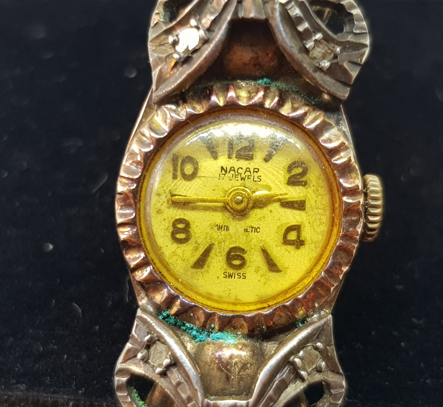 ELMAS VE YAKUT TAŞLI ÖZEL YAPIM ANTİKA ALTIN SAAT