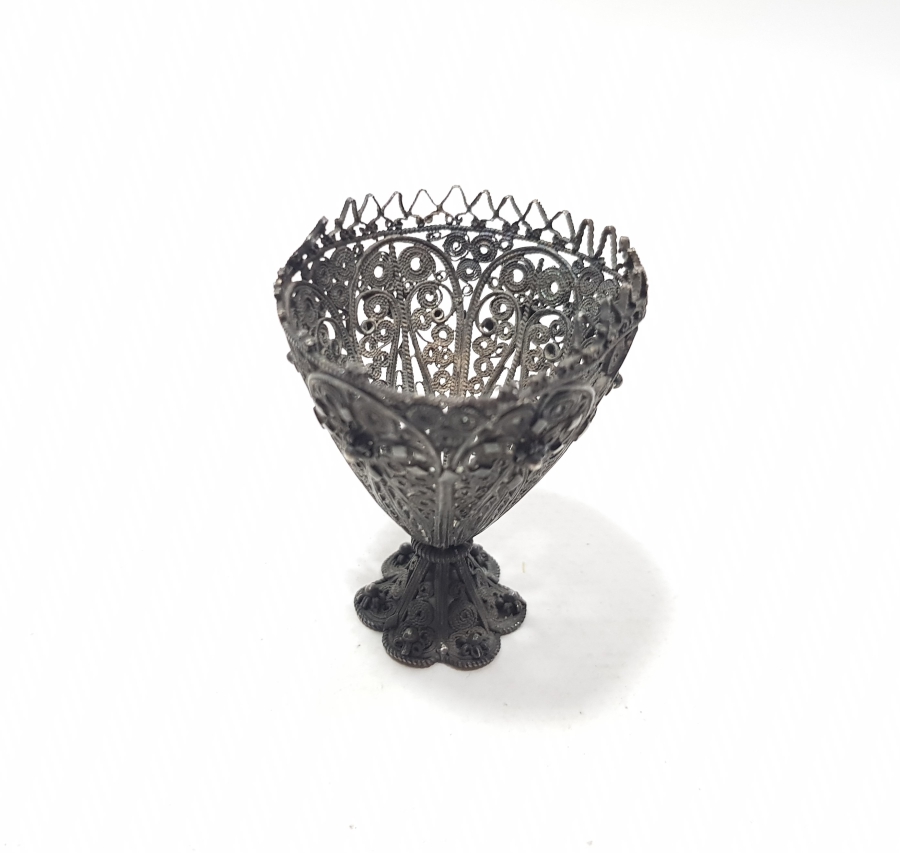 SAF GÜMÜŞTEN MAMUL OSMANLI DÖNEMİ TELKARİ İŞÇİLİKLİ FİNCAN ZARFI