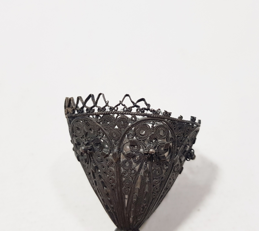 SAF GÜMÜŞTEN MAMUL OSMANLI DÖNEMİ TELKARİ İŞÇİLİKLİ FİNCAN ZARFI