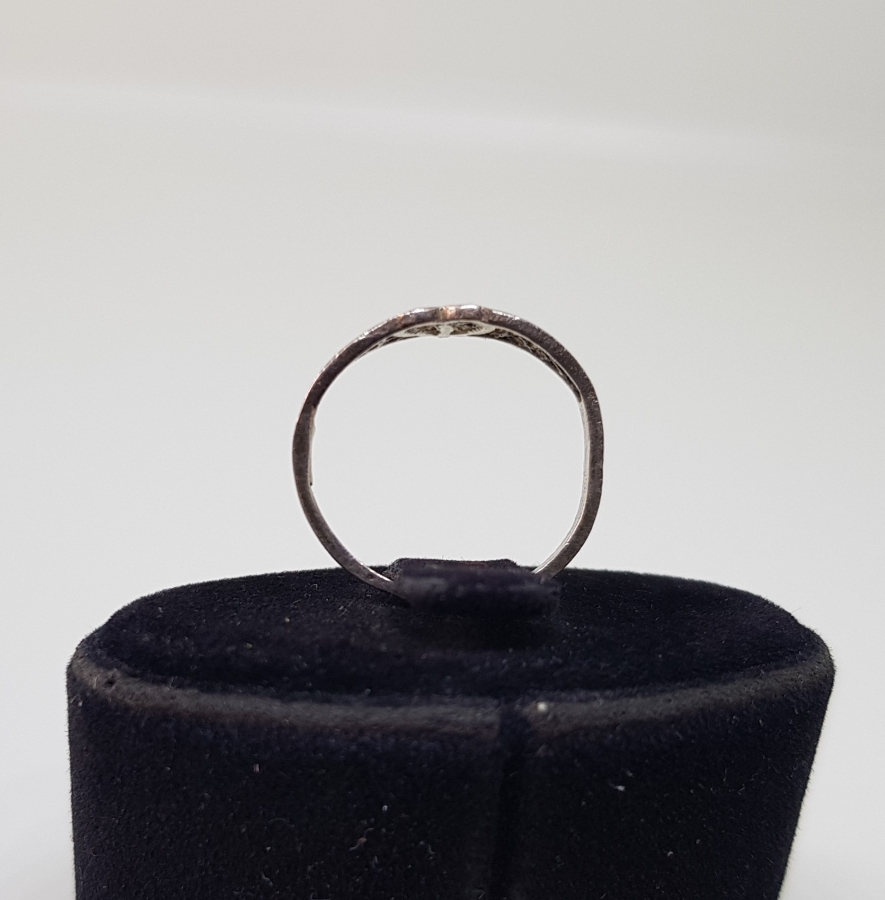 TELKARİ İŞÇİLİKLİ KALP FORMLU GÜMÜŞ YÜZÜK