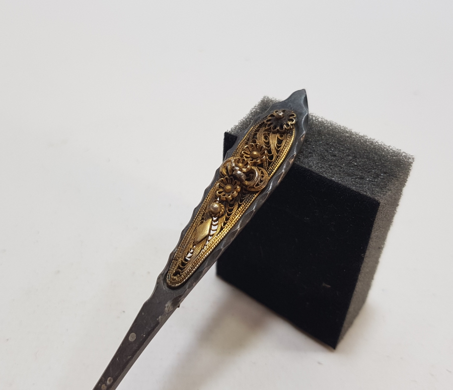 GÜMÜŞ VE ALTIN VERMEYLİ OSMANLI DÖNEMİ İZMİR İŞİ EL YAPIMI TATLI KAŞIĞI