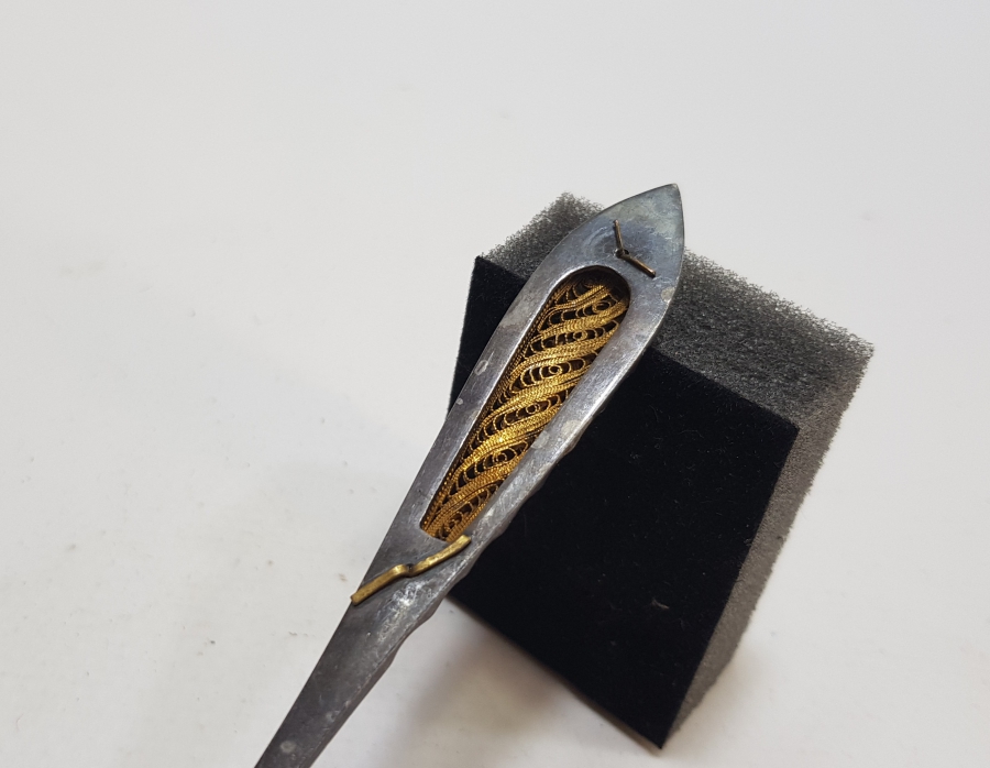 GÜMÜŞ VE ALTIN VERMEYLİ OSMANLI DÖNEMİ İZMİR İŞİ EL YAPIMI TATLI KAŞIĞI