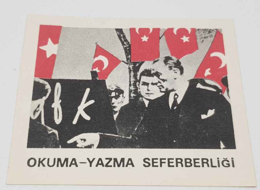 CUMHURİYET BAŞLARI ÇOK NADİR OKUMA-YAZMA SEFERBERLİĞİ KAĞIT YAKA ROZETİ