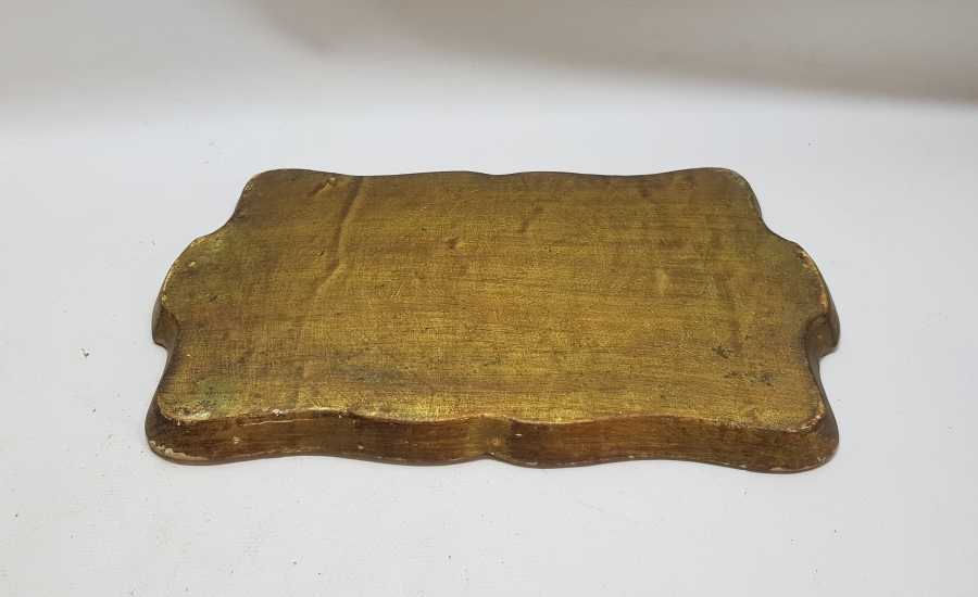 OSMANLI DÖNEMİ LEVANTEN İŞİ ALTIN VERMEYLİ AHŞAP KAHVE TEPSİSİ