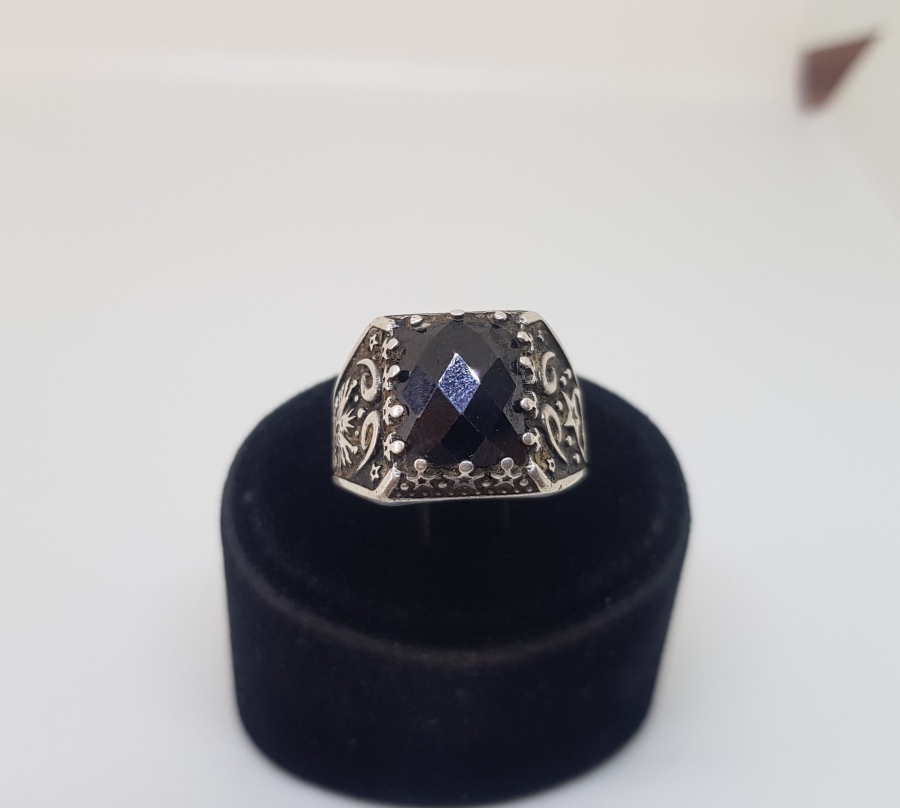 AY YILDIZLI VE TUĞRALI GÜMÜŞ YÜZÜK