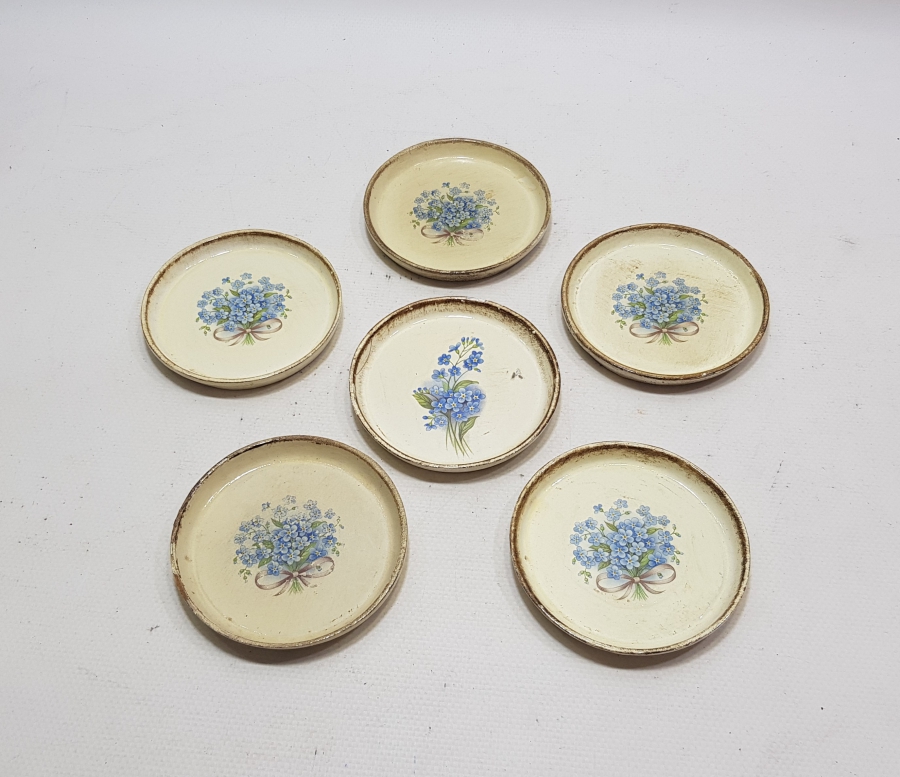 ANTİKA AHŞAP ÇAY TABAĞI ALTI TAKIMI