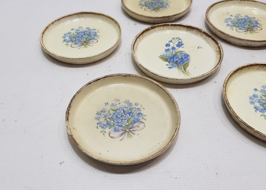 ANTİKA AHŞAP ÇAY TABAĞI ALTI TAKIMI