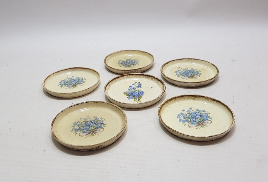 ANTİKA AHŞAP ÇAY TABAĞI ALTI TAKIMI