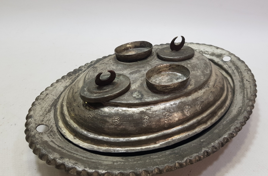 OSMANLI DÖNEMİ DAMGALI VE HİLAL TUTMAÇLI NADİR FORMDA BOSNA İŞİ KAPAKLI LENGER