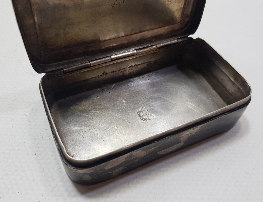 OSMANLI DÖNEMİ MANİSA İŞİ ÇOK NADİR ERMENİ USTA DAMGALI GÜMÜŞ TÜTÜN TABAKASI