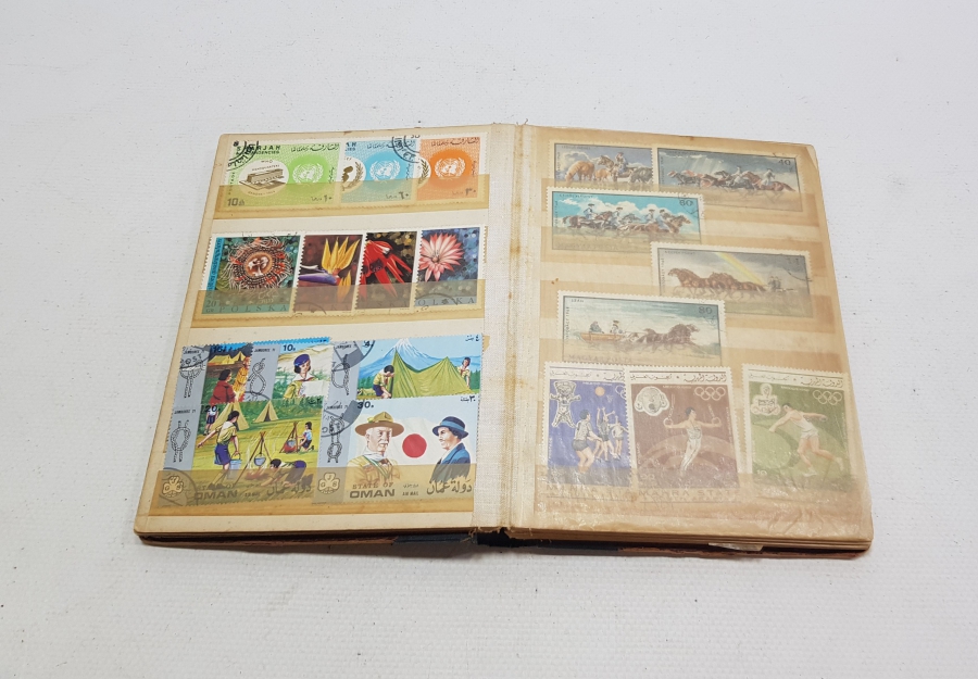 İÇİ DOLU ANTİKA PUL ALBÜMÜ