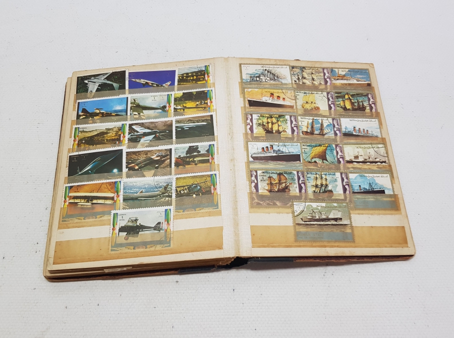 İÇİ DOLU ANTİKA PUL ALBÜMÜ