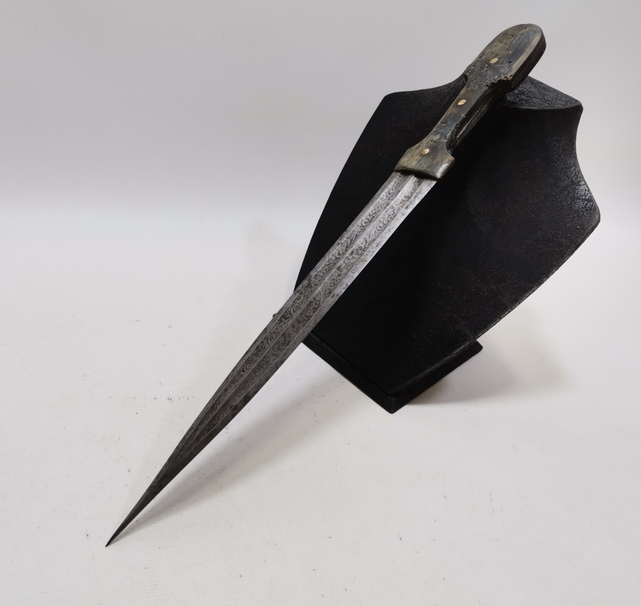 OSMANLI DÖNEMİ NADİR FORMDA 1800 BAŞLARI TAMAMI YAZILI ÇERKES KAMASI