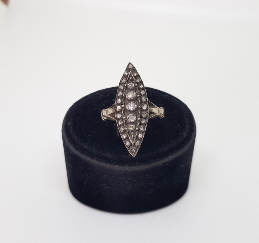 OSMANLI DÖNEMİ ELMAS TAŞLI ALTIN MEKİK YÜZÜK