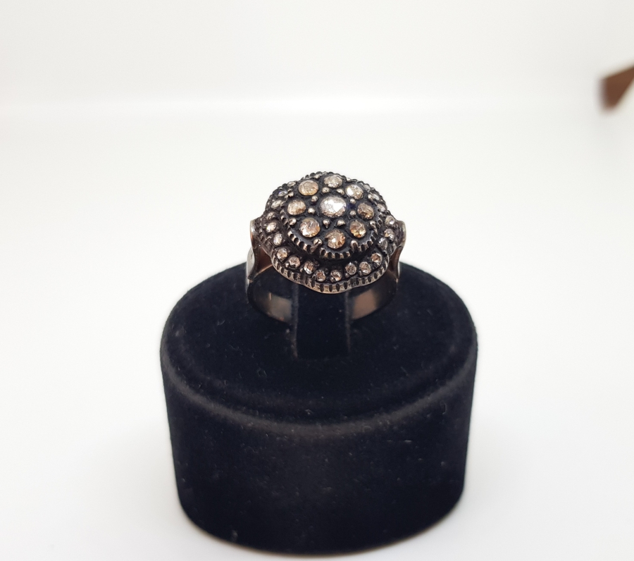 ÖZEL YAPIM DİVANHANE ÇİVİSİ MODELİ ELMAS TAŞLI YÜZÜK