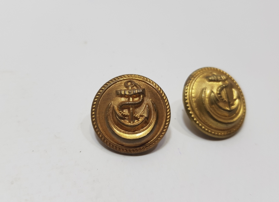 OSMANLI DÖNEMİ 2 ADET DENİZCİ PAŞA DÜĞMESİ