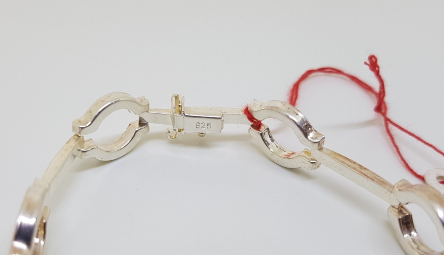 KELEPÇE FORMLU ÖZEL YAPIM GÜMÜŞ BİLEKLİK