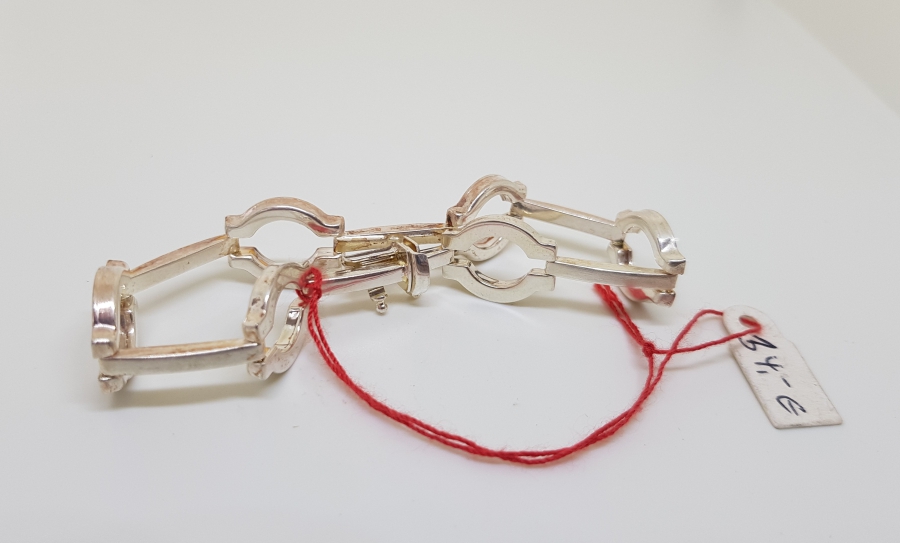 KELEPÇE FORMLU ÖZEL YAPIM GÜMÜŞ BİLEKLİK