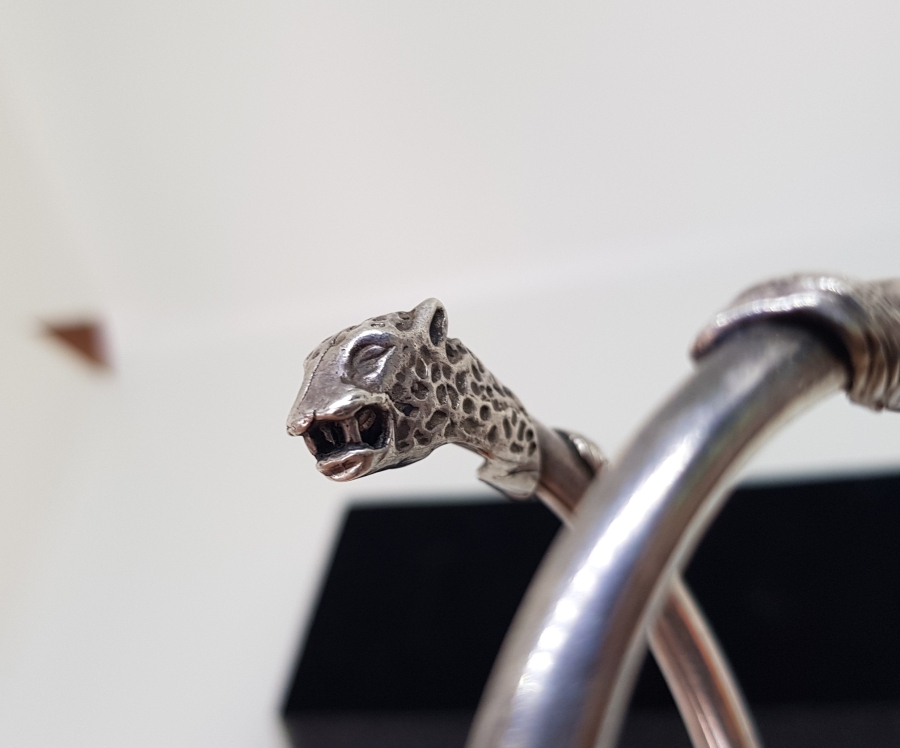 ASLAN BAŞLI ÖZEL YAPIM GÜMÜŞ BİLEKLİK