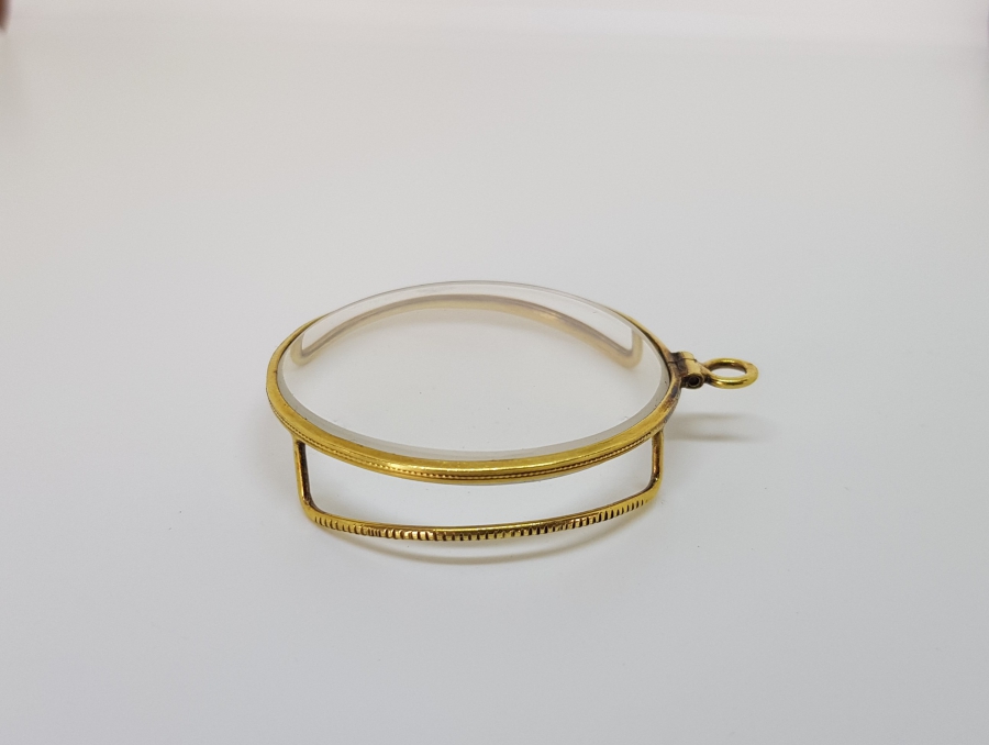 OSMANLI DÖNEMİ ÇOK NADİR KOLYE FORMLU ALTIN KAPLAMA SEYYAR BÜYÜTEÇ