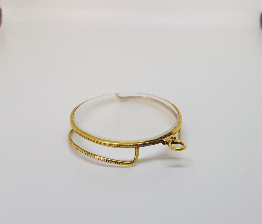 OSMANLI DÖNEMİ ÇOK NADİR KOLYE FORMLU ALTIN KAPLAMA SEYYAR BÜYÜTEÇ