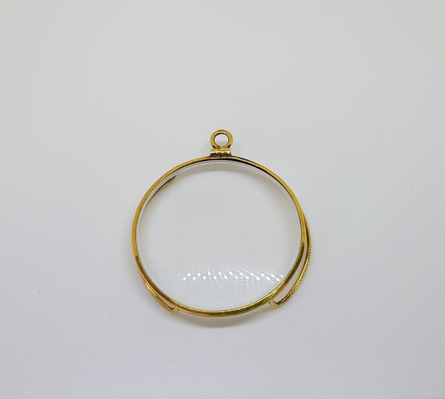 OSMANLI DÖNEMİ ÇOK NADİR KOLYE FORMLU ALTIN KAPLAMA SEYYAR BÜYÜTEÇ