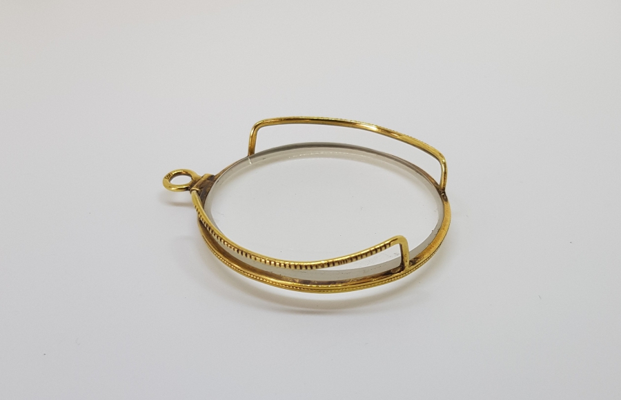 OSMANLI DÖNEMİ ÇOK NADİR KOLYE FORMLU ALTIN KAPLAMA SEYYAR BÜYÜTEÇ