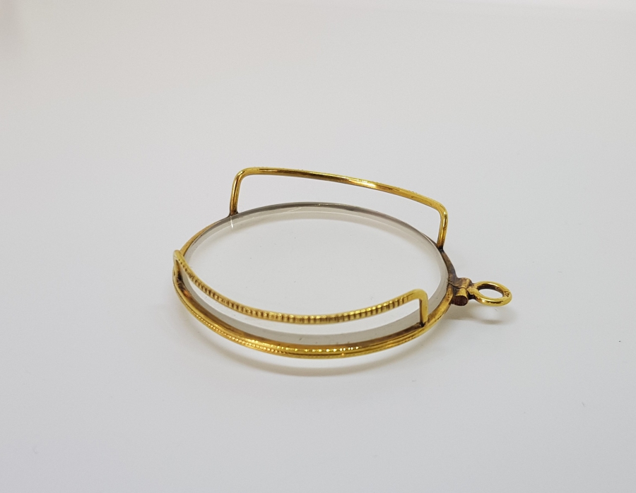 OSMANLI DÖNEMİ ÇOK NADİR KOLYE FORMLU ALTIN KAPLAMA SEYYAR BÜYÜTEÇ