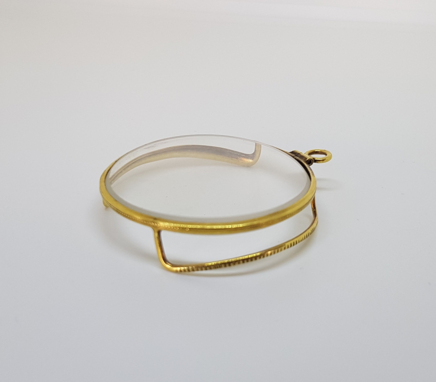 OSMANLI DÖNEMİ ÇOK NADİR KOLYE FORMLU ALTIN KAPLAMA SEYYAR BÜYÜTEÇ