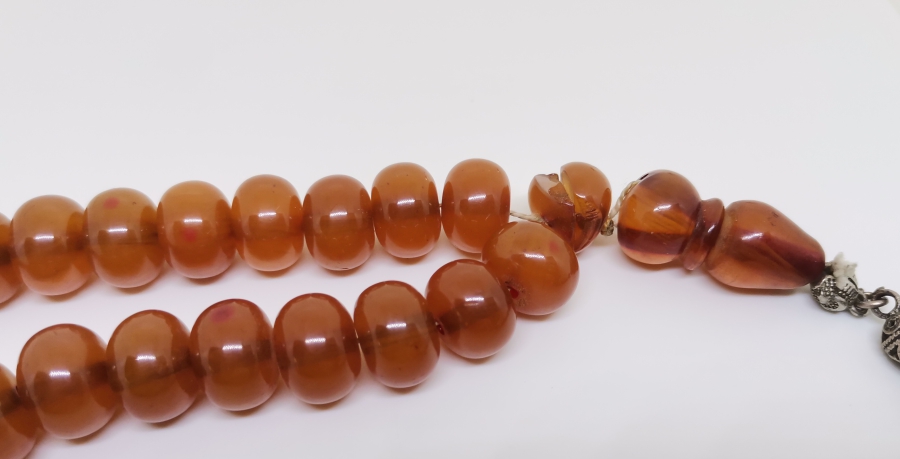 ORİJİNAL PÜSKÜLÜYLE OSMANLI DÖNEMİ USTA İŞİ BÜYÜK BOY KATALİN TESPİH