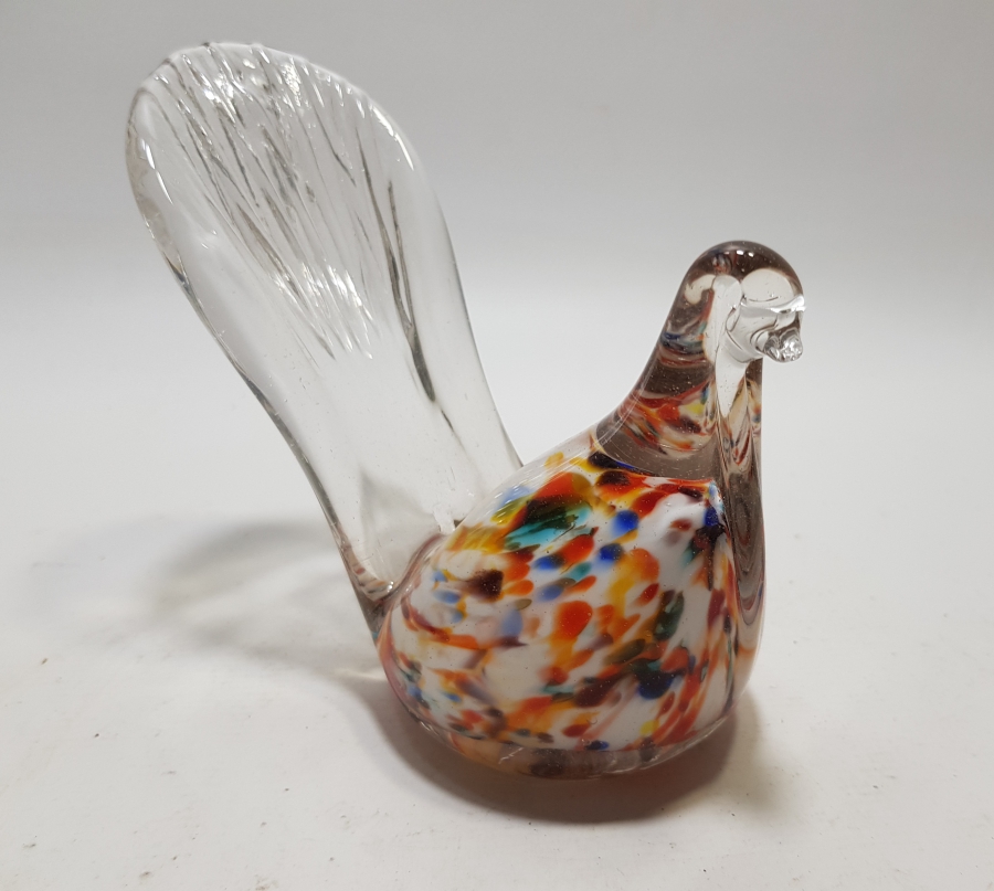 ÜFLEME CAMDAN MAMUL KOPARMA İŞÇİLİKLİ ANTİKA MURANO KUŞ FİGÜRÜ