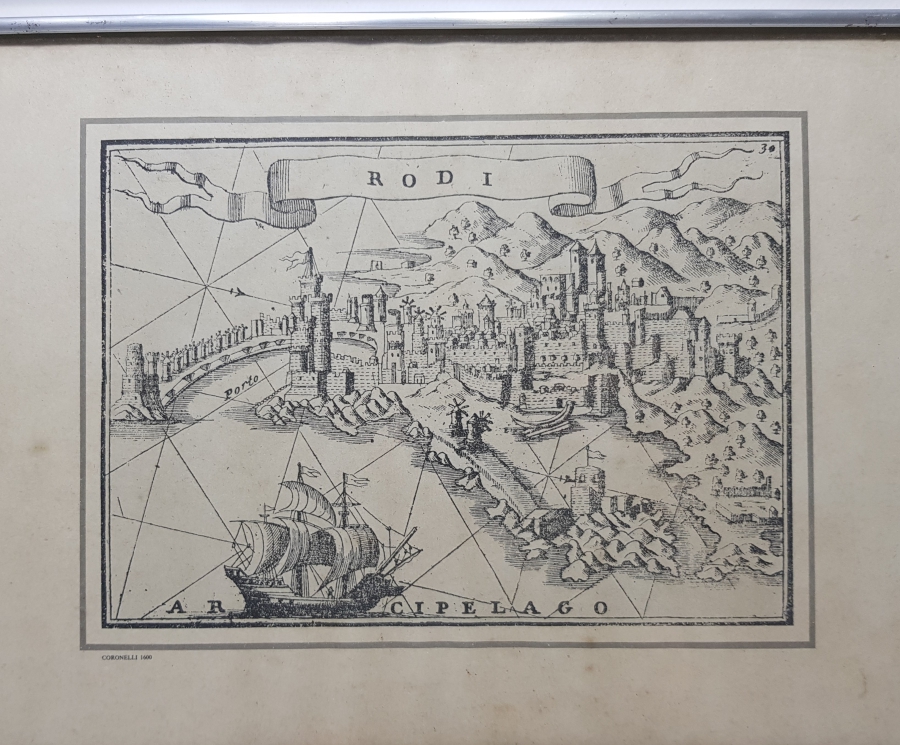 1900 BAŞLARI NADİR RODOS GRAVÜRÜ