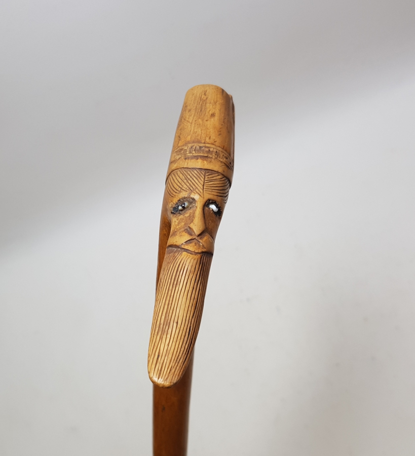 OSMANLI DÖNEMİ ÇOK NADİR EL OYMA İŞÇİLİKLİ AHŞAP PAŞA BASTONU