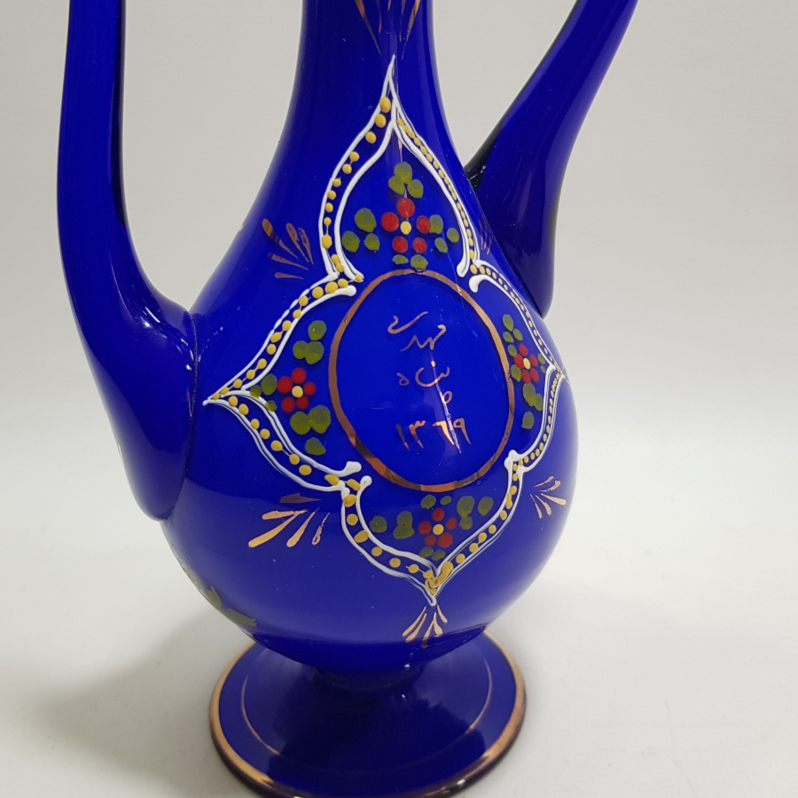 ÜFLEME CAMDAN MAMUL SANATÇI İMZALI EL BOYAMA ÖZEL YAPIM ANTİKA ZEMZEMLİK