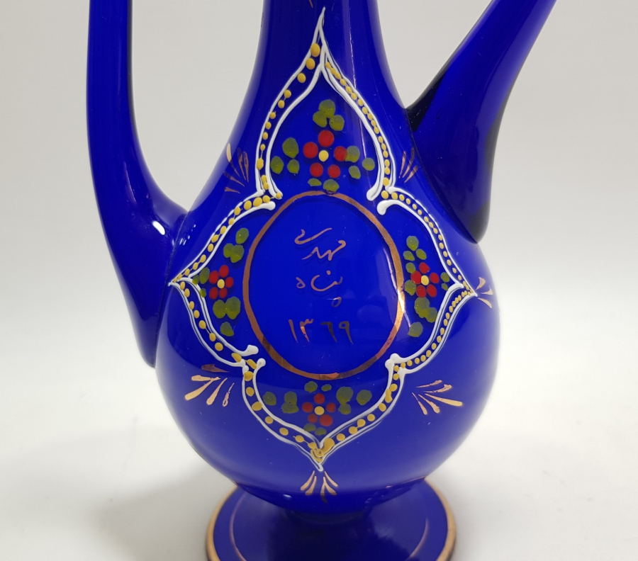 ÜFLEME CAMDAN MAMUL SANATÇI İMZALI EL BOYAMA ÖZEL YAPIM ANTİKA ZEMZEMLİK