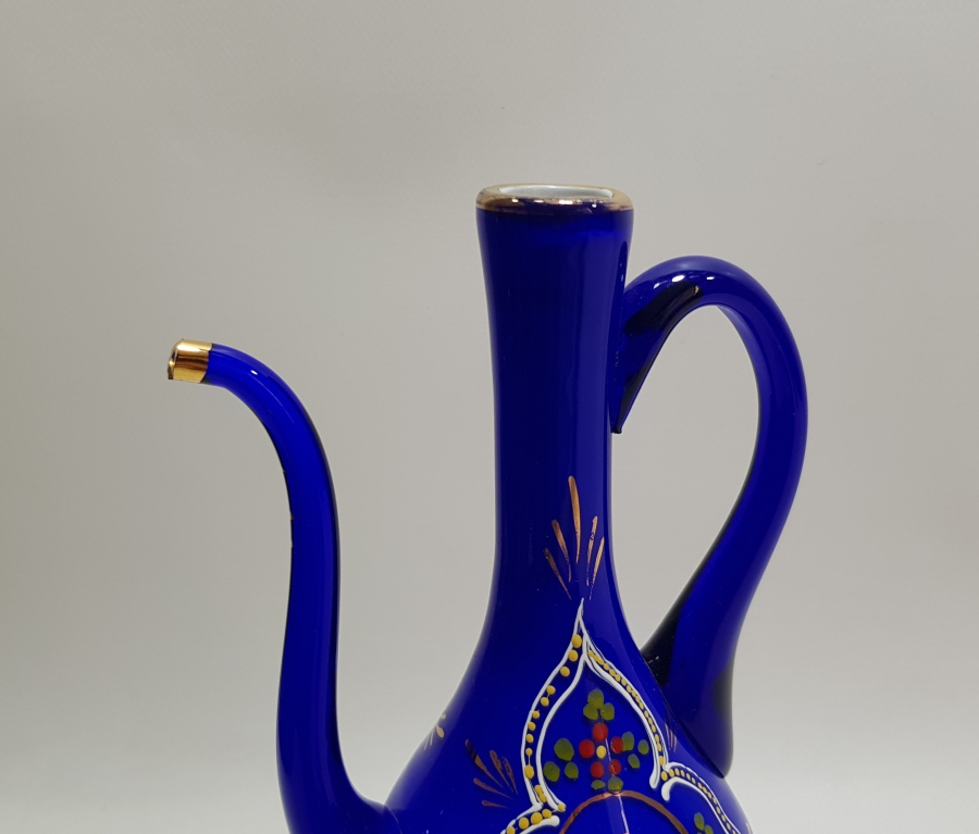 ÜFLEME CAMDAN MAMUL SANATÇI İMZALI EL BOYAMA ÖZEL YAPIM ANTİKA ZEMZEMLİK