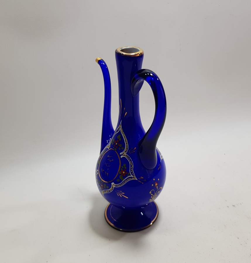 ÜFLEME CAMDAN MAMUL SANATÇI İMZALI EL BOYAMA ÖZEL YAPIM ANTİKA ZEMZEMLİK