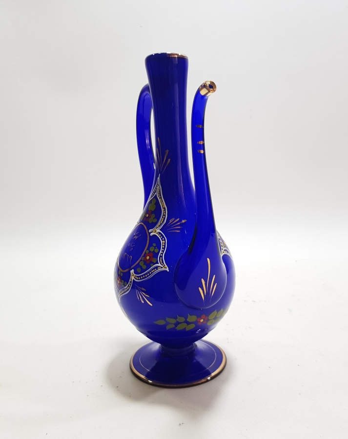 ÜFLEME CAMDAN MAMUL SANATÇI İMZALI EL BOYAMA ÖZEL YAPIM ANTİKA ZEMZEMLİK