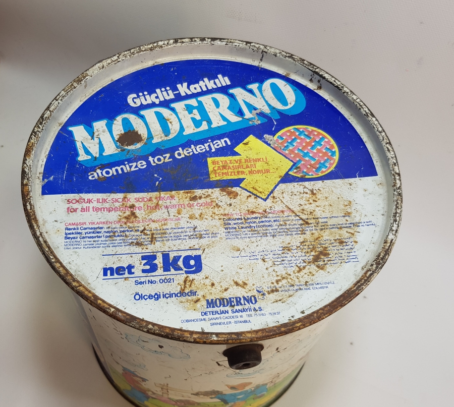 1970LERDEN ÇOK NADİR MODERNO MARKA ÇAMAŞIR DETERJANI KUTUSU