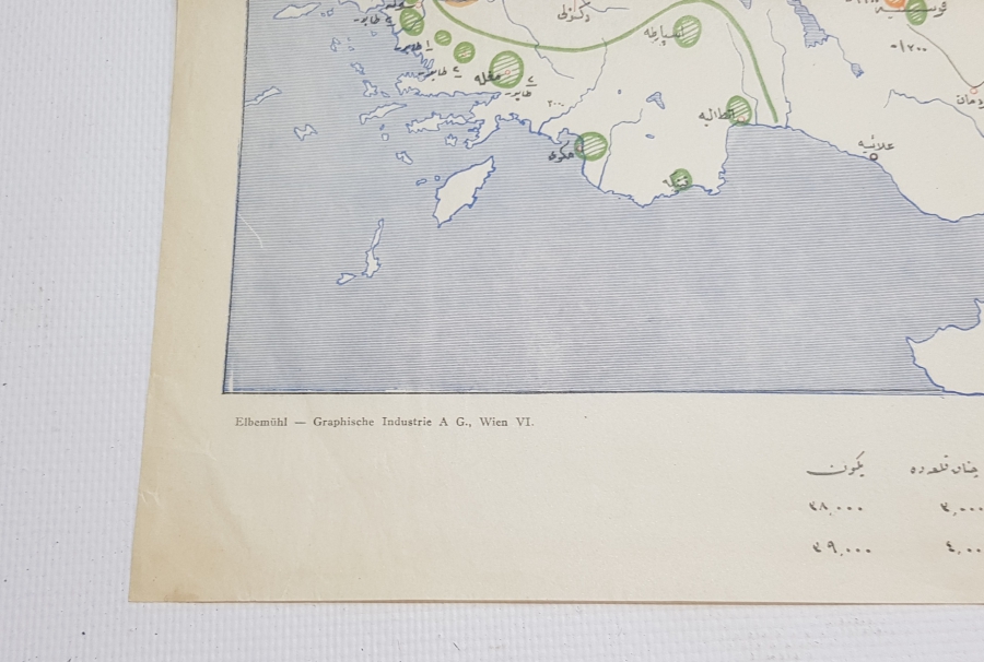 MİLLİ MÜCADELE DÖNEMİ ANADOLUNUN İŞGALİ KONULU NADİR OSMANLICA HARİTA