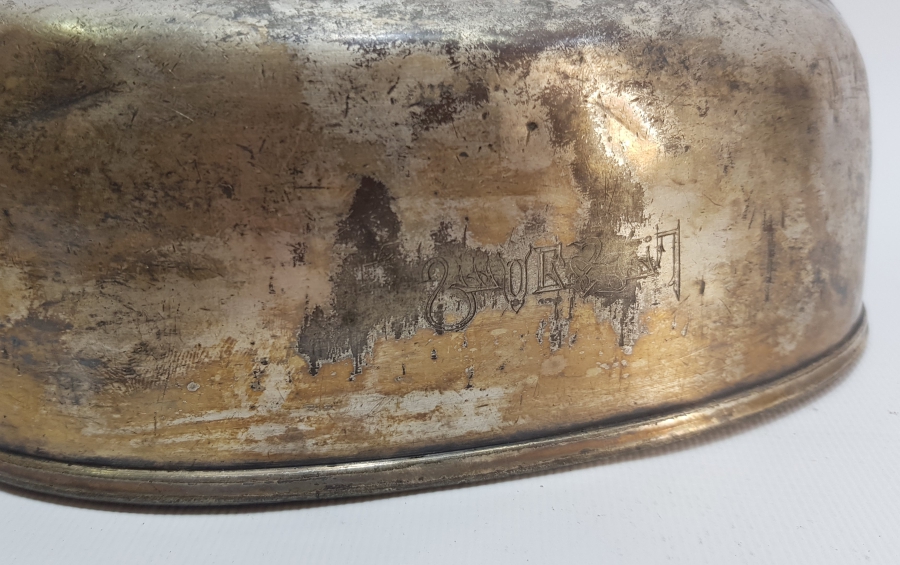 OSMANLICA ANKARA PALAS YAZILI ÇOK NADİR SERVİS TENCERESİ KAPAĞI